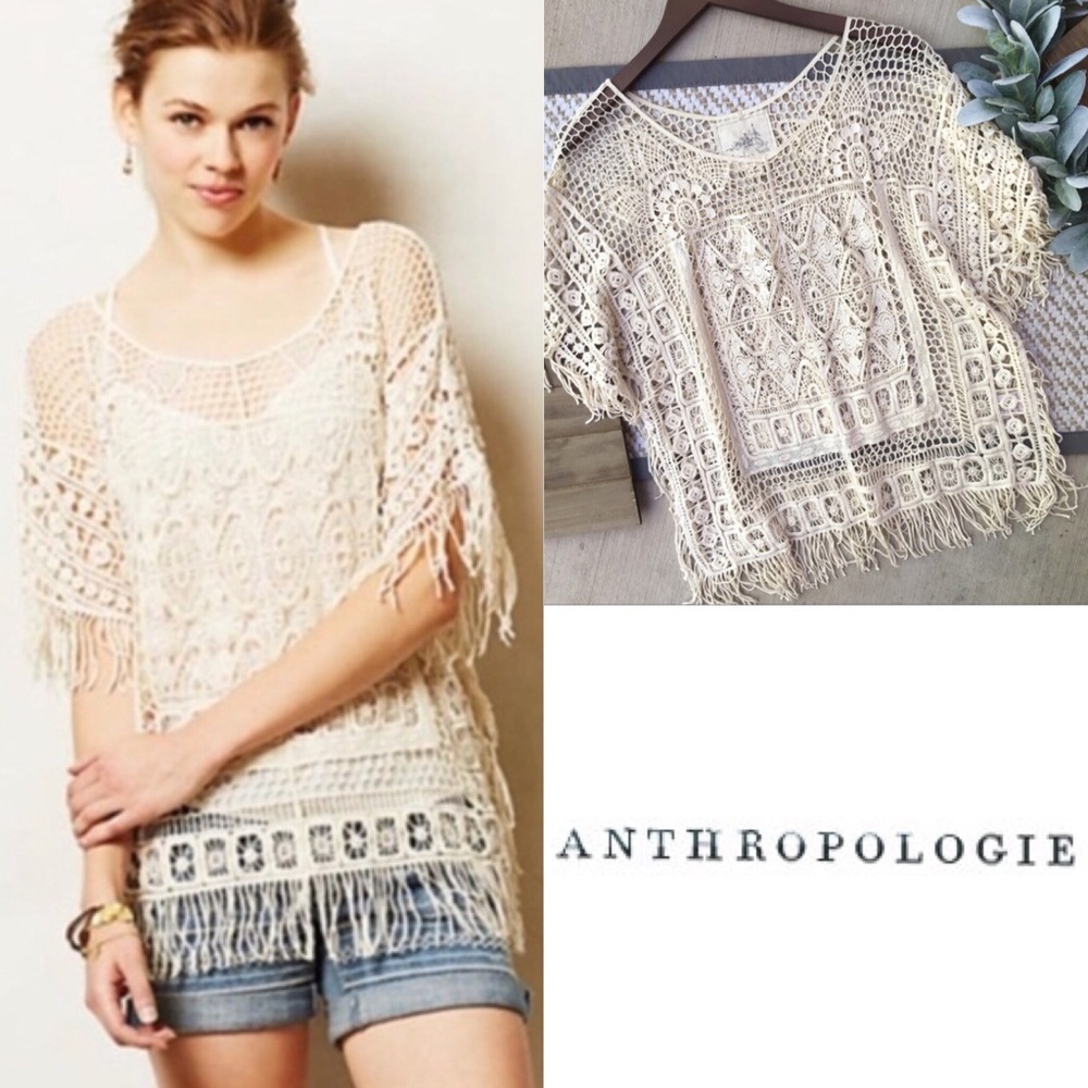 NWOT:ANGEL OF THE NORTH/ ANTHROPOLOGIE CROCHET TOP